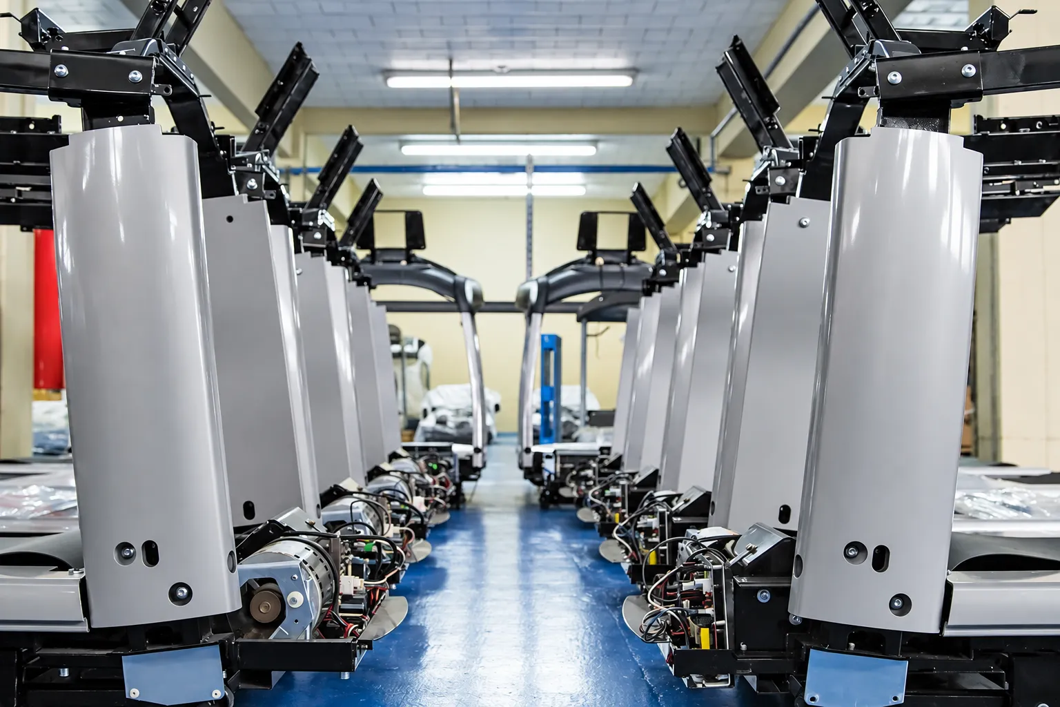 Linha de esteiras com acabamento renovado na fábrica